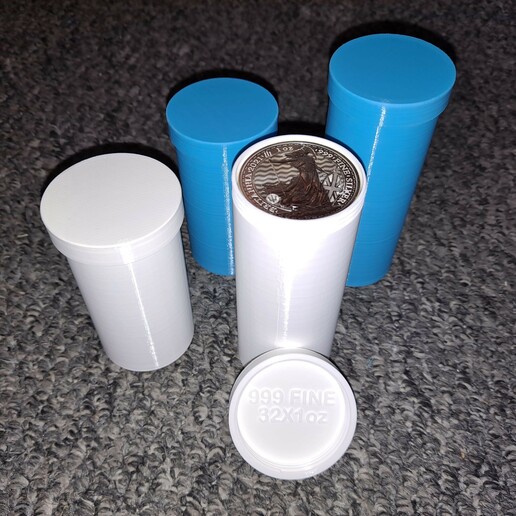 Download STL file BRITANNIA SILVER BULLION 1 OZ COIN STORAGE TUBES • 3D